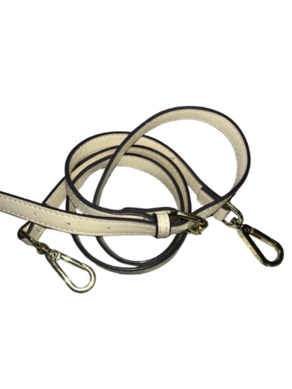 Steve Madden Adjustable  Cream Faux Leather Crossbody Strap with Gold Hardware